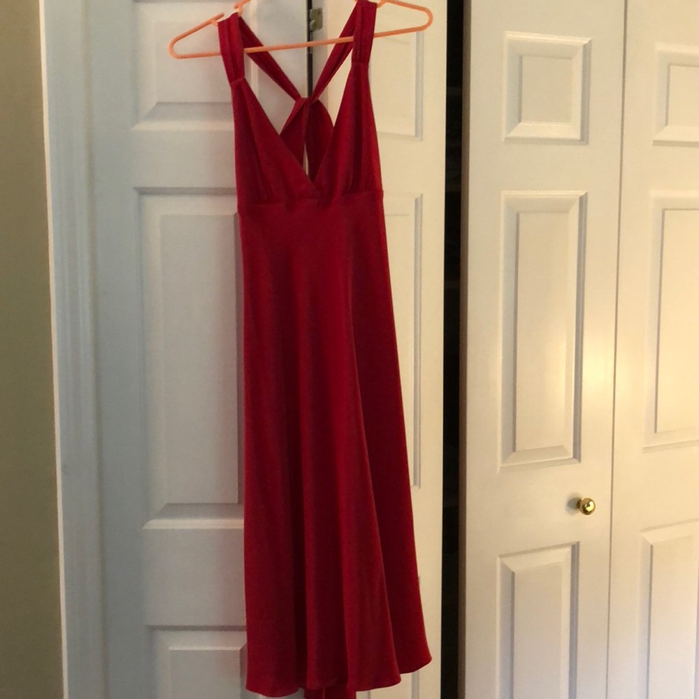 Holiday party ready!! J. Crew red silk dress!